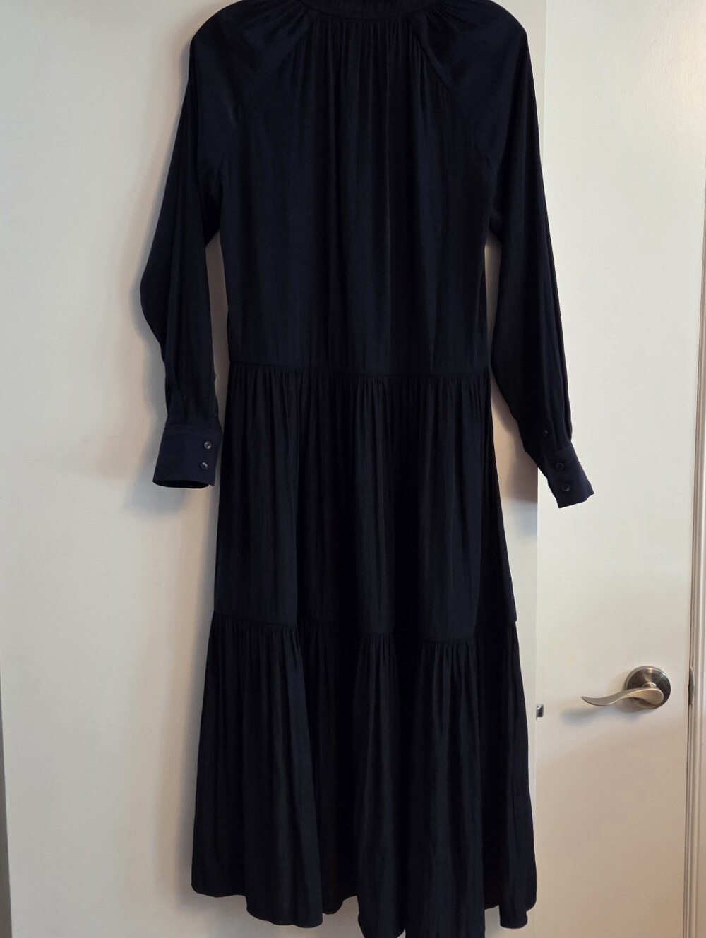 BROCHU WALKER Alana Navy Tiered Midi Dress Extra Small - Picture 5 of 9